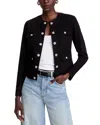 L Agence Yari Collarless Jacket In Noir In Noir