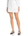 L Agence Yari Collarless Denim Jacket In White