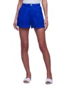 L Agence L'agence Zahari High-rise Pleated Linen Short In Surf Blue