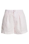L Agence Women's Zahari Pleated Linen Shorts In Lilac Snow