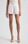 L Agence Women's Zahari Pleated Linen Shorts In Lilac Snow