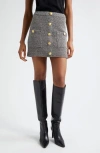 L Agence Zander Mini Skirt In Black/ivory/gold