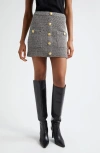 L Agence Zander Mini Skirt In Black/ivory/gold