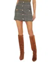 L Agence L'agence Zander Button Mini Skirt In Gray
