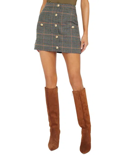 L Agence L'agence Zander Button Mini Skirt In Gray