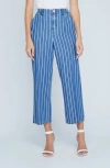 L Agence L'agence Wayne Stripe Double Breasted Crop Denim Jacket In Denim Stripe
