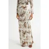L Agence Zeta Maxi Skirt In Ecru Multi Tapestry Jungle