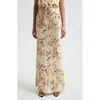 L Agence Zeta Maxi Skirt In Ivory Multi Boute Paisley