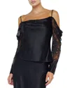 L Agence L'agence Zion Cold Shoulder Silk Blouse