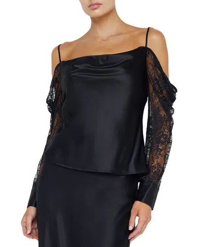 L Agence L'agence Zion Cold Shoulder Silk Blouse