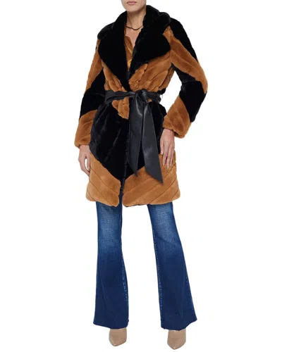 L'agence Zoya Belted Coat In Brown
