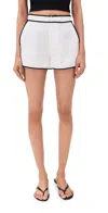 L Agence Laina Pull On Shorts White/black