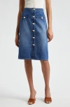 L AGENCE LANDRY BUTTON FRONT DENIM SKIRT