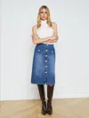L Agence Landry Denim Skirt In Verdugo