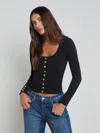 L Agence Lanetta Top In Black/gold