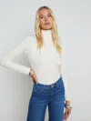 L Agence Lani Long Sleeve Top In Vintage White