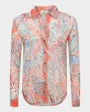 L Agence Laurent Collared Blouse In Paisley
