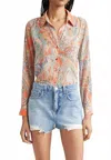 L Agence Laurent Collared Blouse In Paisley In Multi