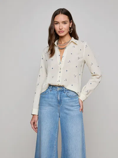 L Agence Laurent Embroidered Blouse