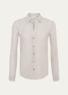 L Agence Laurent Metallic Stripe Button-up Shirt In Drk Cappuc