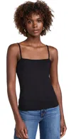 L Agence Lavinia Square Neck Tank Black In Black
