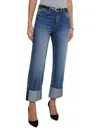L Agence Leighton Ultra High-rise Cuffed Stovepipe Jeans In Multi