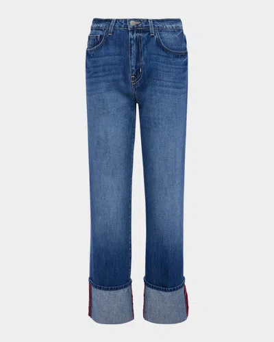 L Agence Leighton Ultra High-rise Cuffed Stovepipe Jeans In Brentwood