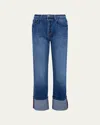 L Agence Leighton Ultra High-rise Cuffed Stovepipe Jeans In Brentwood