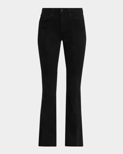 L Agence Lenora Seamed Flare Jeans In Black