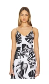 L Agence L'agence Lexi Print Camisole In Black & White Palm Leaves
