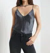 L AGENCE LEXI CAMISOLE IN CHARCOAL GRAY