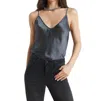 L AGENCE LEXI CAMISOLE IN CHARCOAL GREY