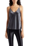 L Agence Lexi Silk Camisole In Charcoal Grey