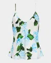 L Agence Lexi V-neck Camisole In Blue