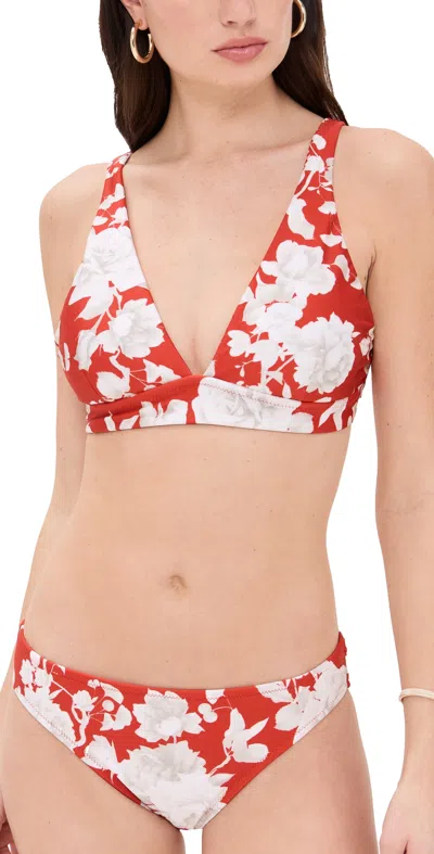 L Agence Lexie Ikebana Ots Bra Bikini Top Rouge
