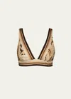 L Agence Lexie Paisley Bikini Top In Chocolate
