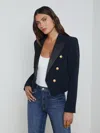 L'agence Kenzie Double-breasted Blazer In Midnight/black