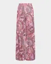 L Agence Lillian Paisley Wide-leg Pants In Mauve Mlt French Psly