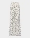L Agence Lillian Polka-dot Wide-leg Pants In Ecrublack Polka Dot