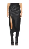 L Agence Lilou Twist Skirt In Black In Black