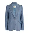 L AGENCE LINEN-COTTON CHAMBERLAIN STRIPED BLAZER