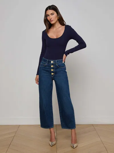 L Agence Liora Cropped Jean In Blue
