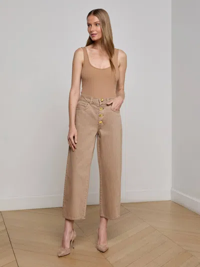 L Agence Liora Cropped Jean In Brown