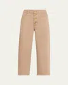 L Agence Liora High-rise Wide Cropped Jeans In Neutral