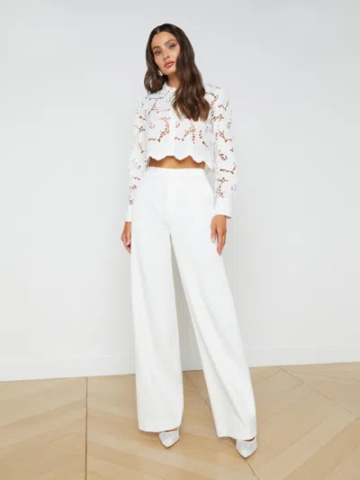 L Agence Livvy Straight-leg Trouser In White