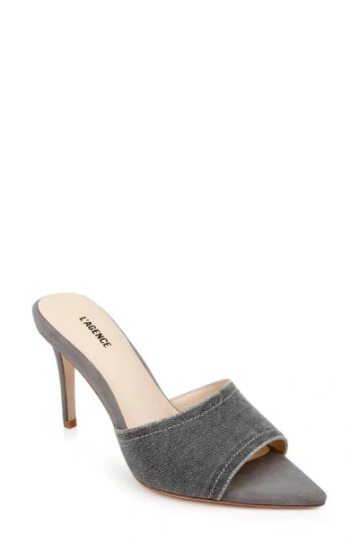 L Agence Lolita Pointed Toe Sandal In Grey