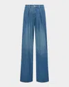 L Agence Lorenza High Rise Palazzo Pants In Blue