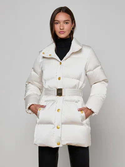 L'agence Loretta Cinched Puffer In White