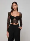 L Agence Lori Lace Bustier Top In Black