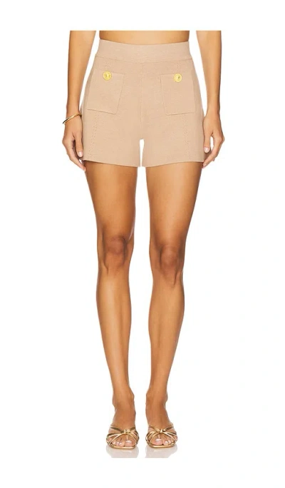 L Agence Lottie Knit Short In Neutral